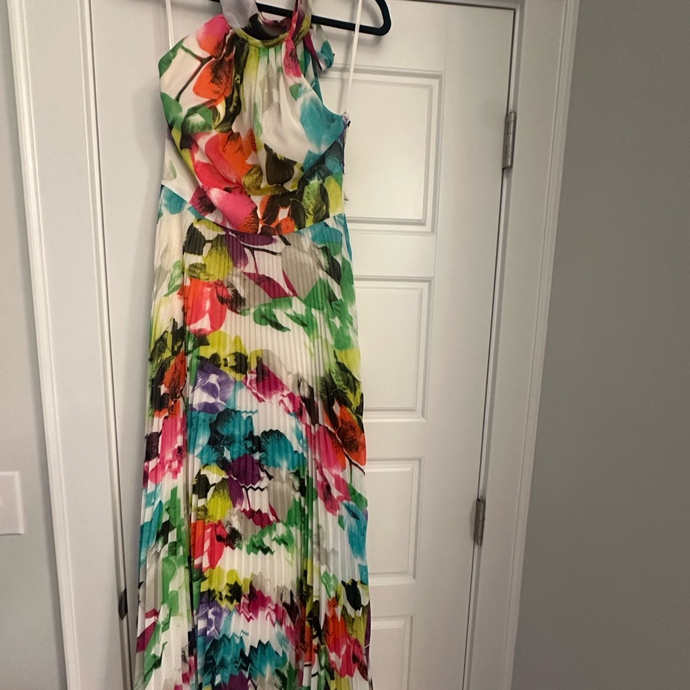 Floral Multicolor Halter Maxi Dress